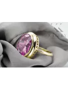 Ring Vintage Handwerk Amethyst 14 Karat Gelbgold vrc285y